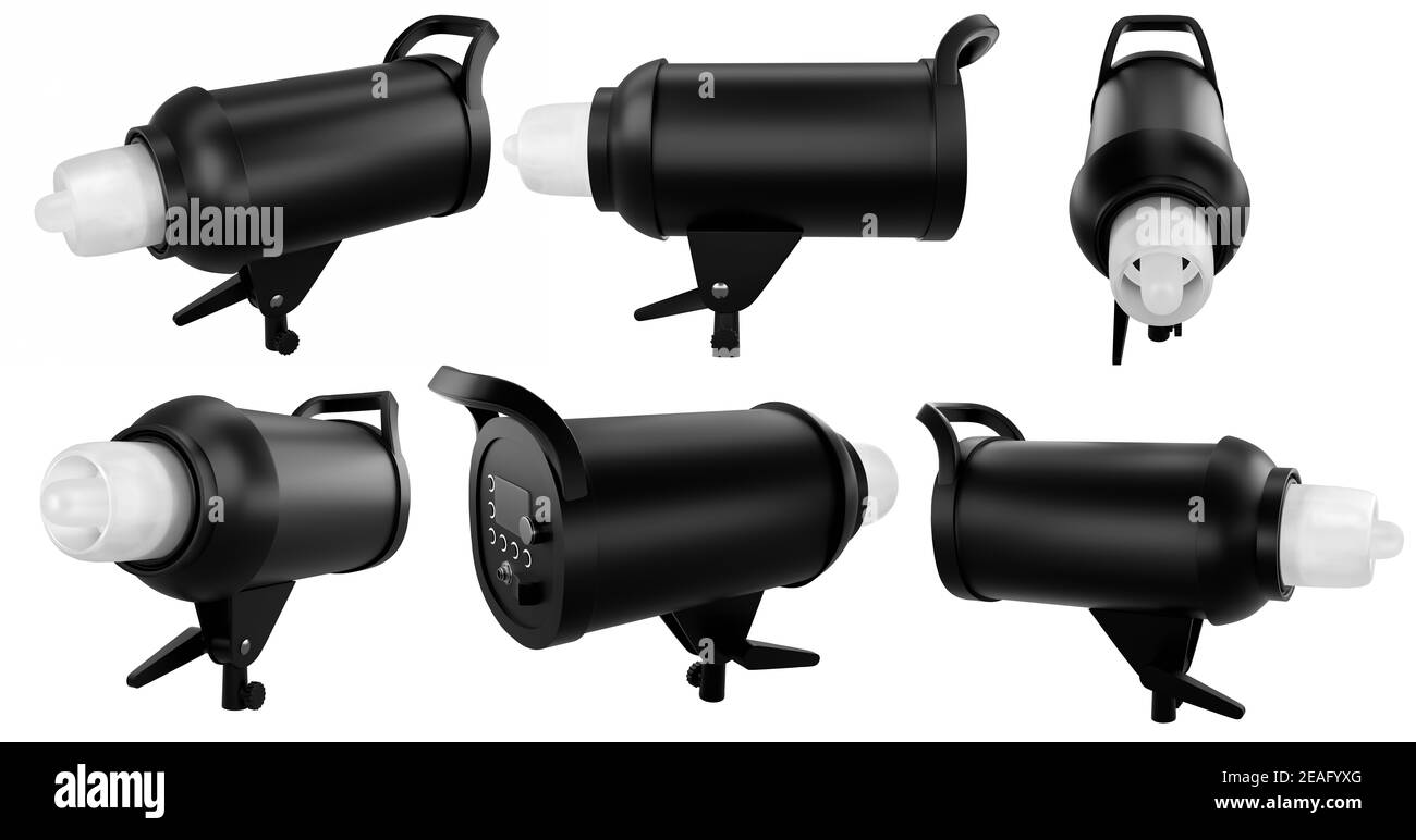 Photography high speed studio flash lamp isolated on white background Stock Photo Alamy