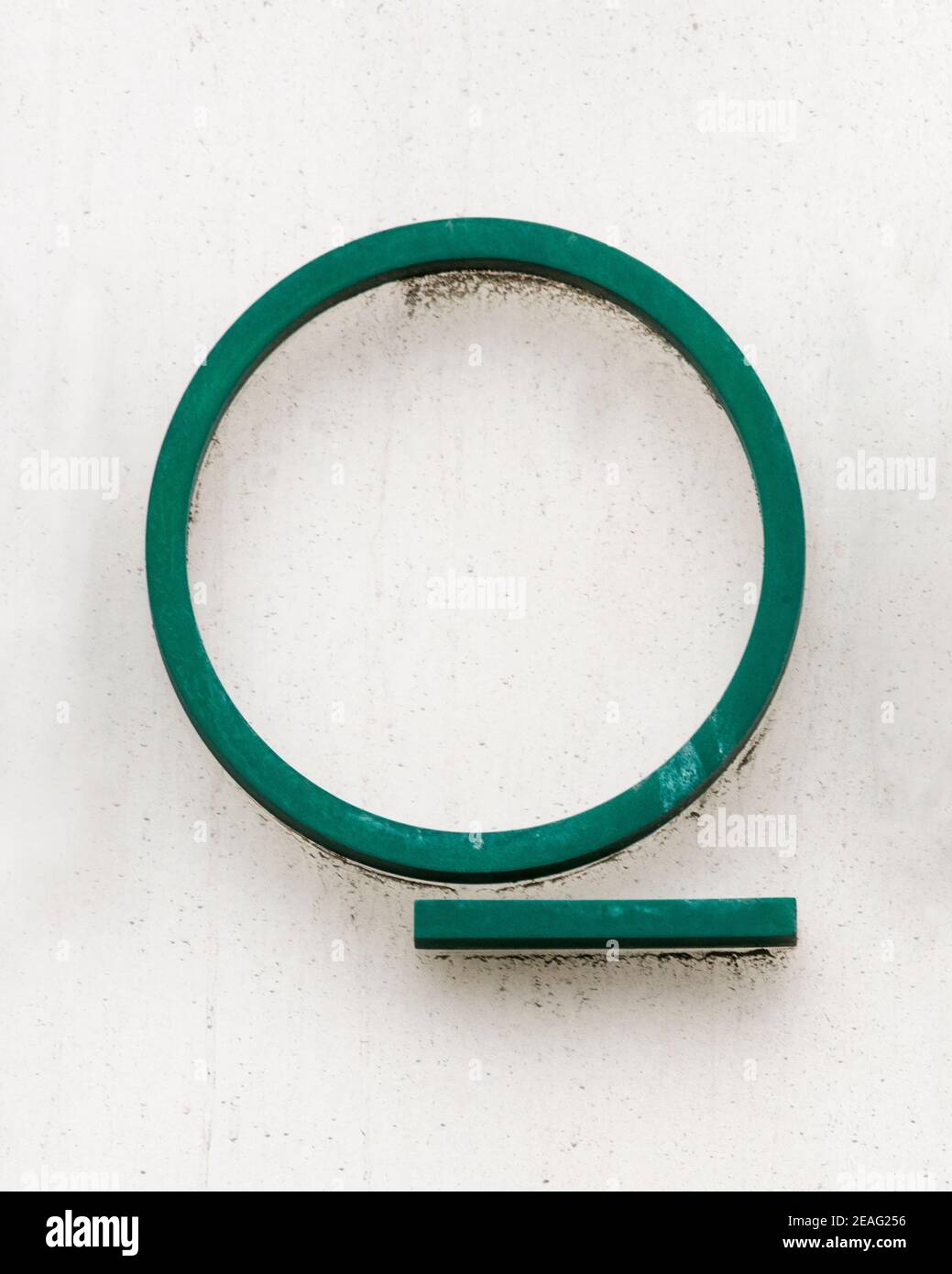 Green metal letter Q Stock Photo