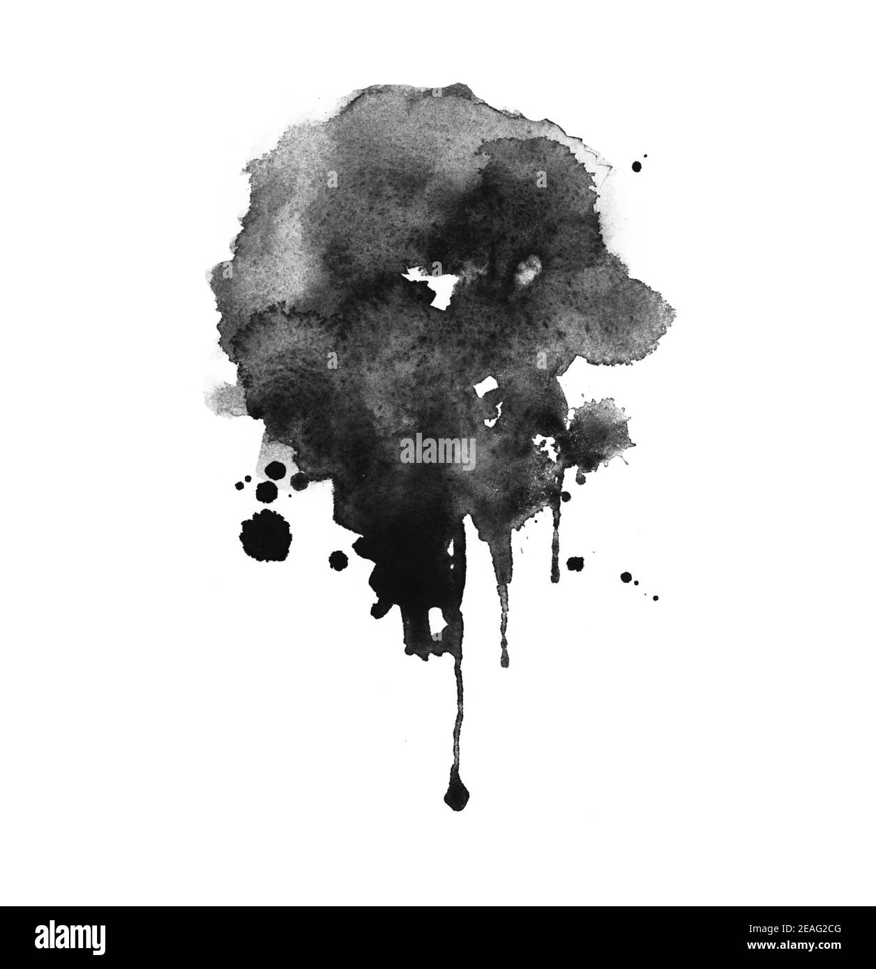Abstract black ink stains brush for art design Stock Photo - Alamy