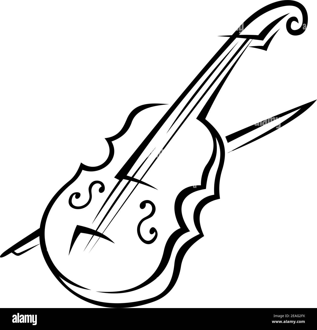 Black and doodle sketch of a violin isolated on white background for music design Stock Vector Image & Art - Alamy