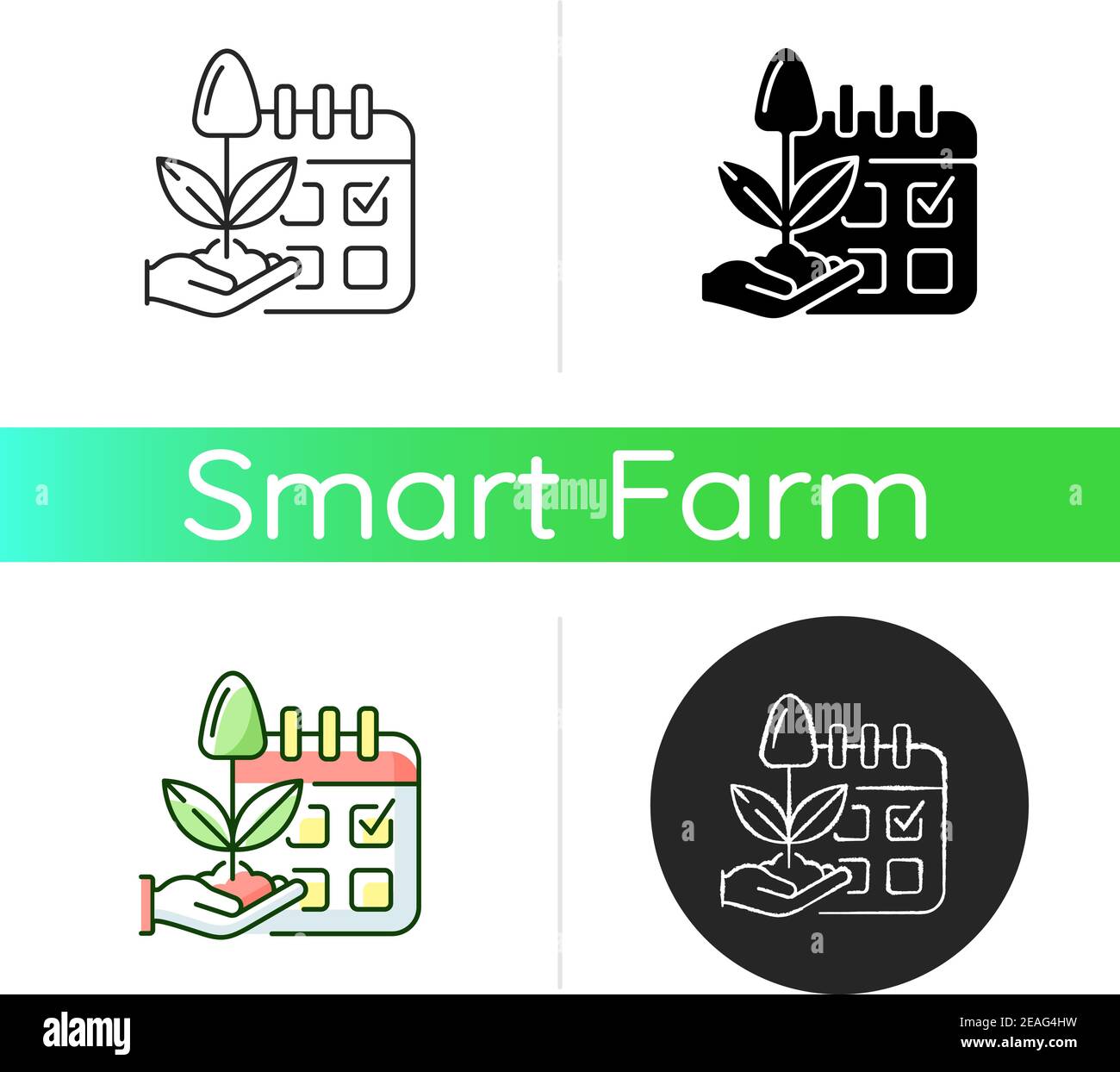 Estimating planting time icon Stock Vector