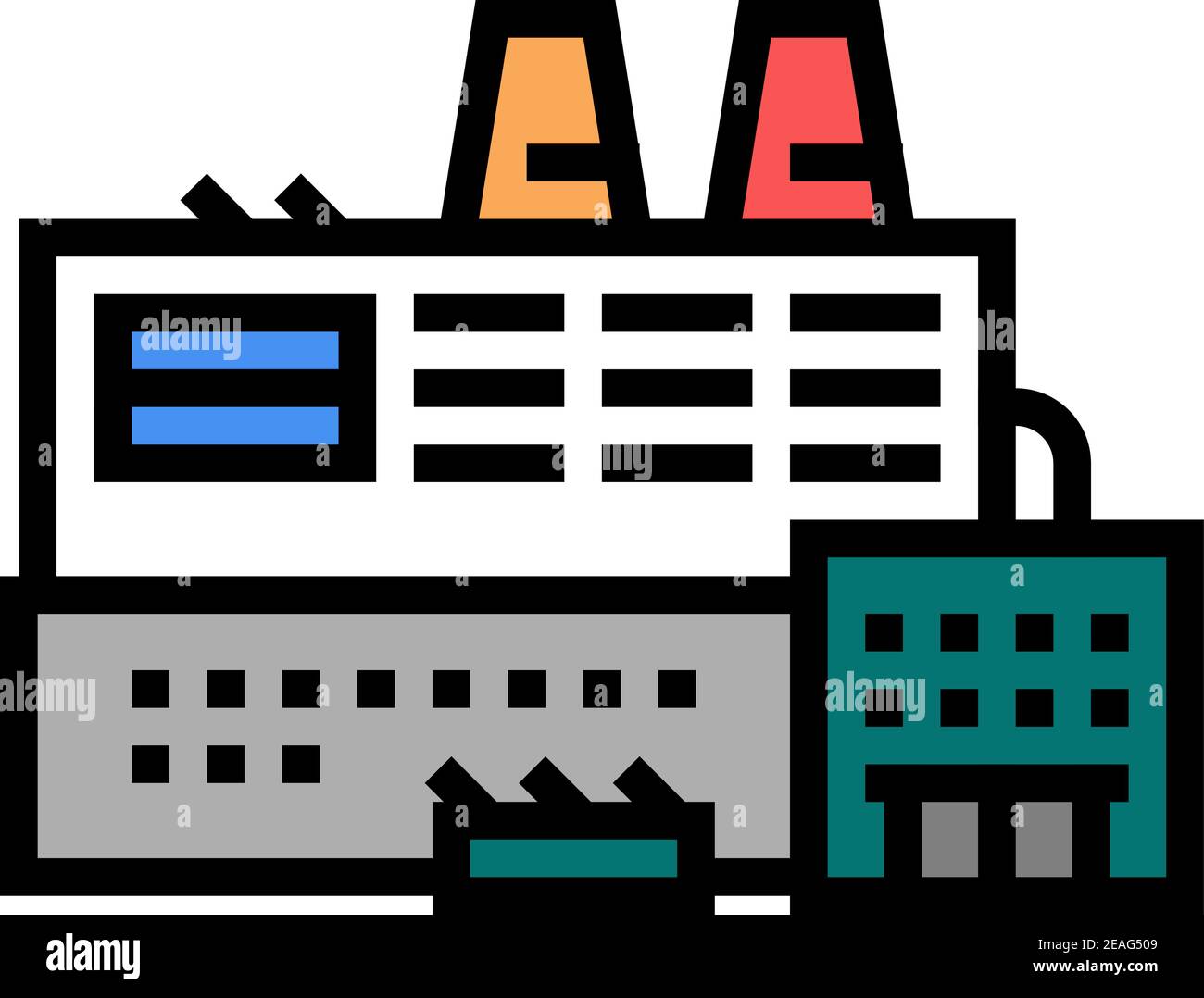 factory industrial building color icon vector illustration Stock Vector ...
