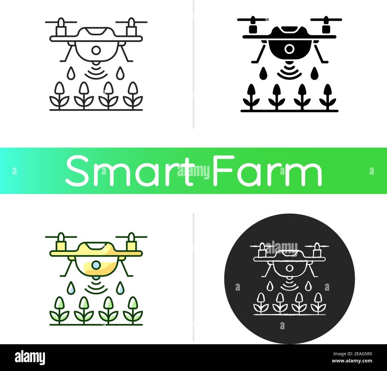 Farming drones icon Stock Vector