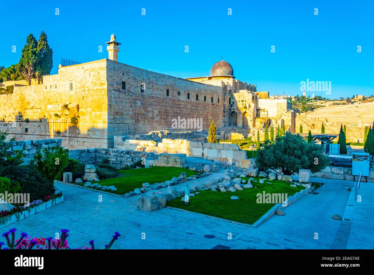 Western wall excavations at the old town of Jerusalem, Israel Stock