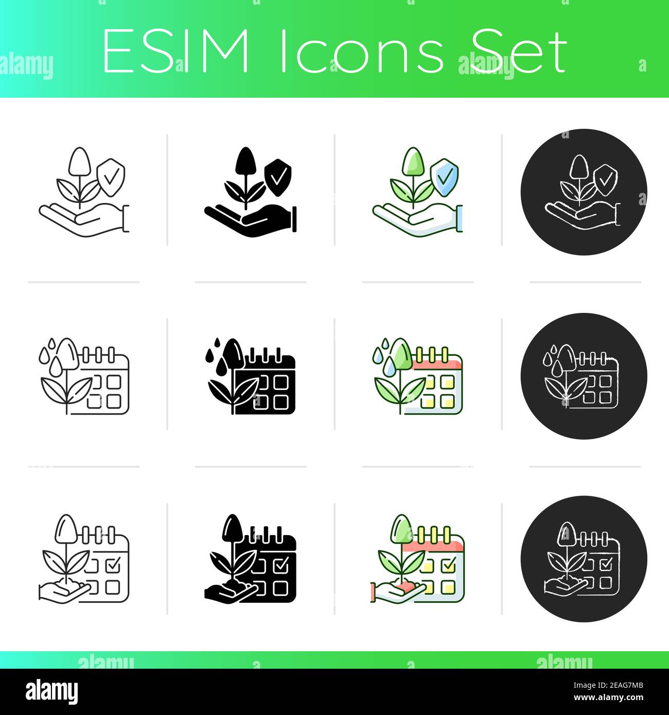 Smart farming icons set Stock Vector