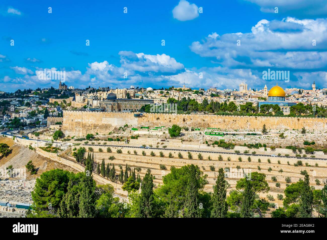 Jerusalem viewed from the mount of olives, Israel Stock Photo - Alamy