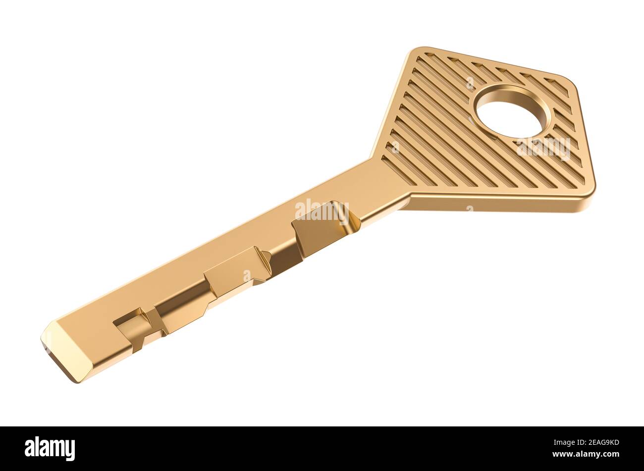 A key for a disk tumbler lock, 3D rendering isolated on white