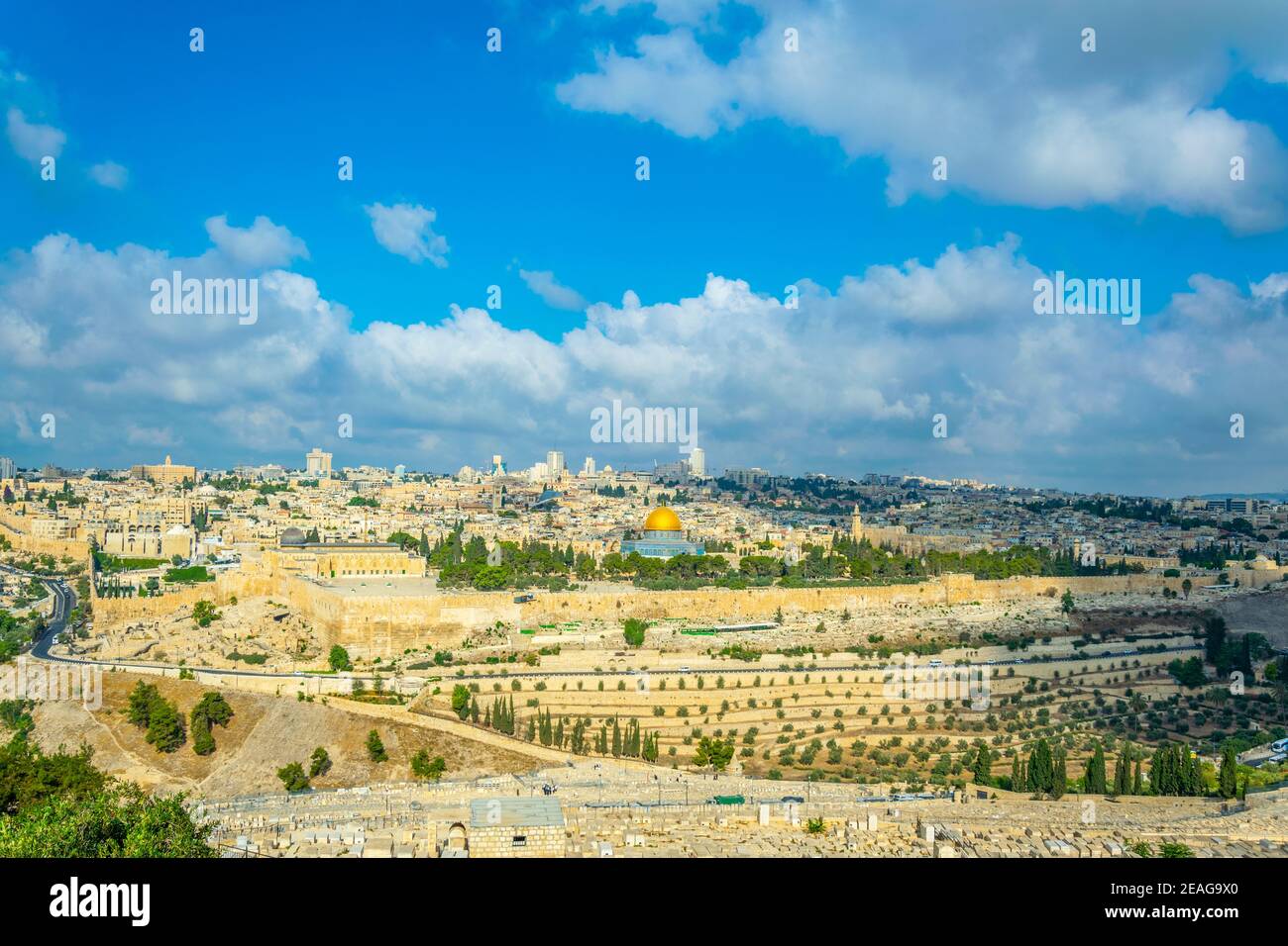 Jerusalem viewed from the mount of olives, Israel Stock Photo - Alamy