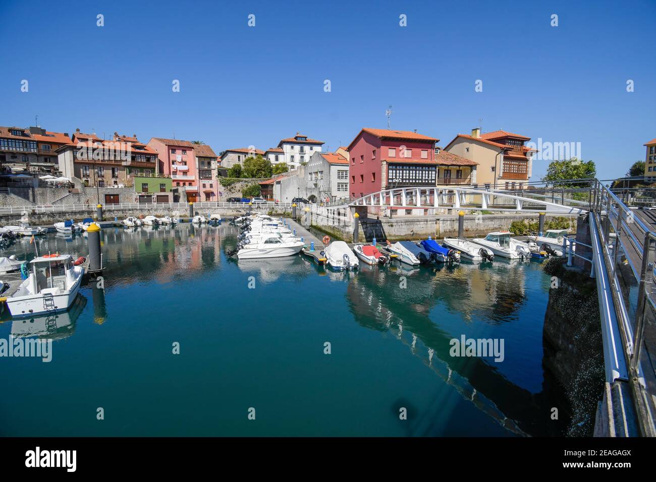 Views of the port of Llanes in Asturias Stock Photo