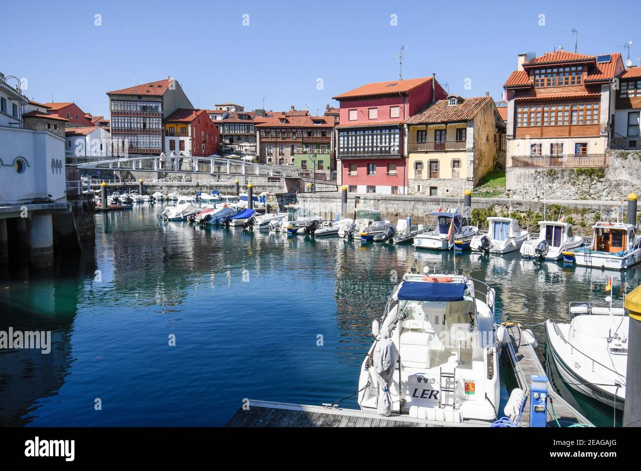 Views of the port of Llanes in Asturias Stock Photo