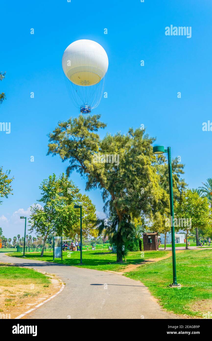TLV balloon flying over hayarkon park in Tel Aviv, Israel Stock Photo -  Alamy