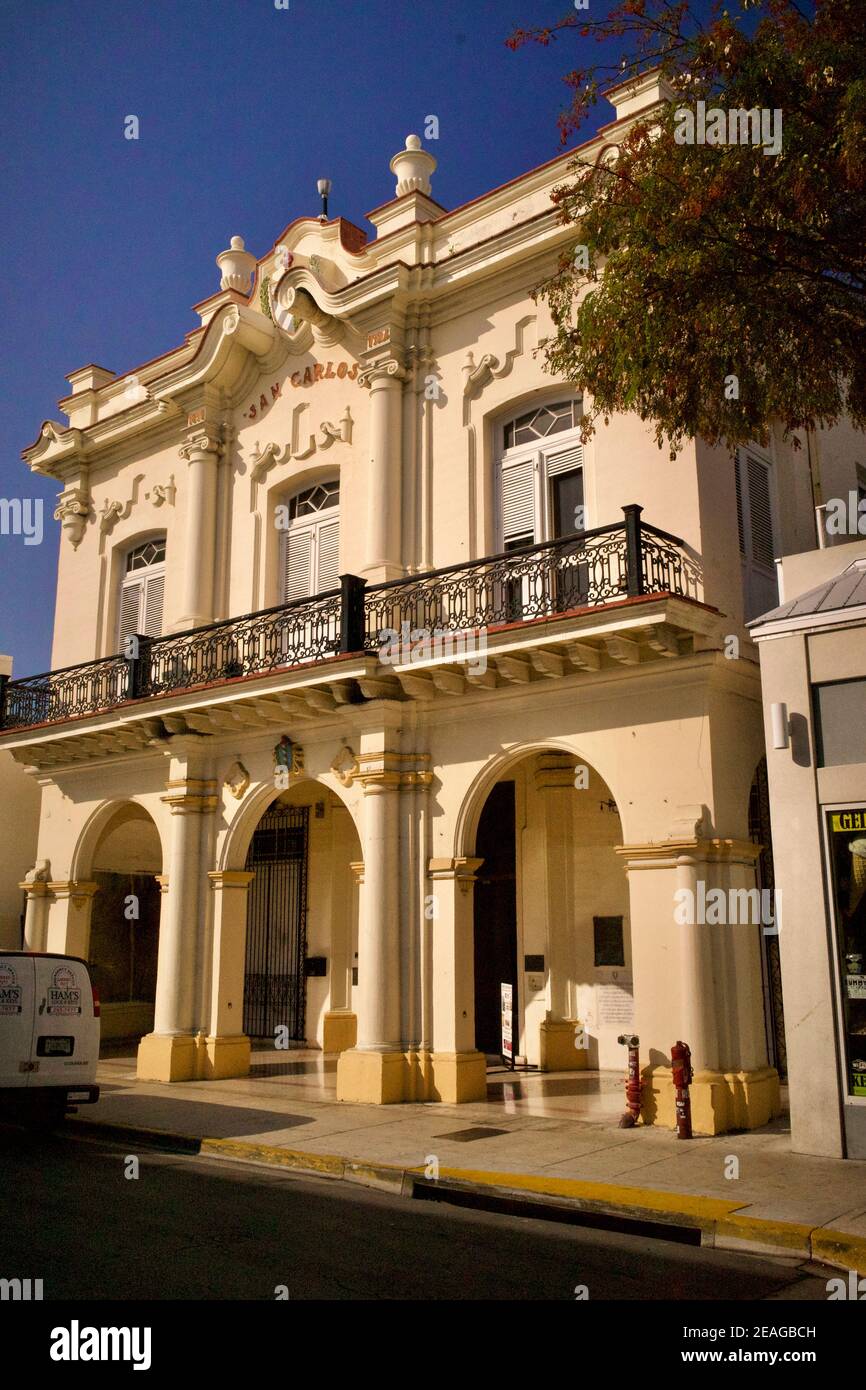 The San Carlos Institute on Duval Street in Key West, Florida, FL USA.  Southern most point in the continental USA.  Island vacation destination Stock Photo