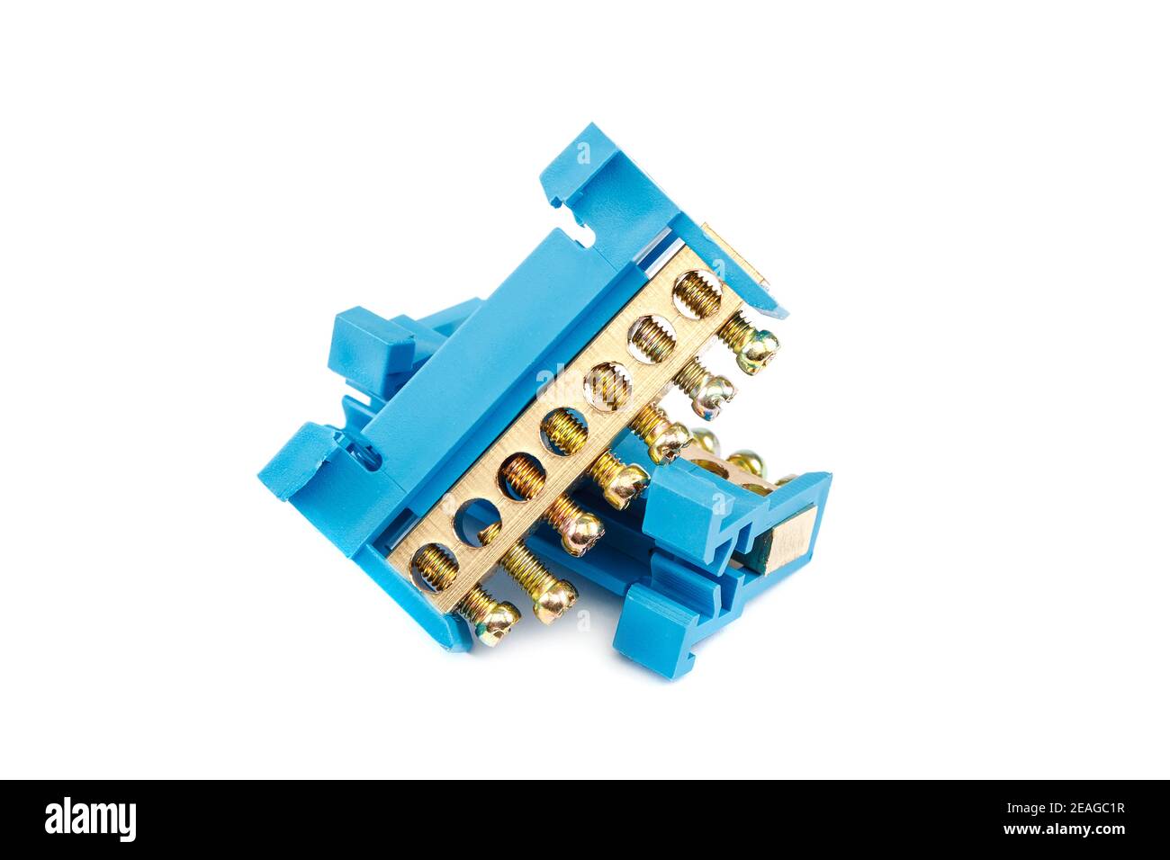 Electrical terminal blocks isolated on white background Stock Photo Alamy
