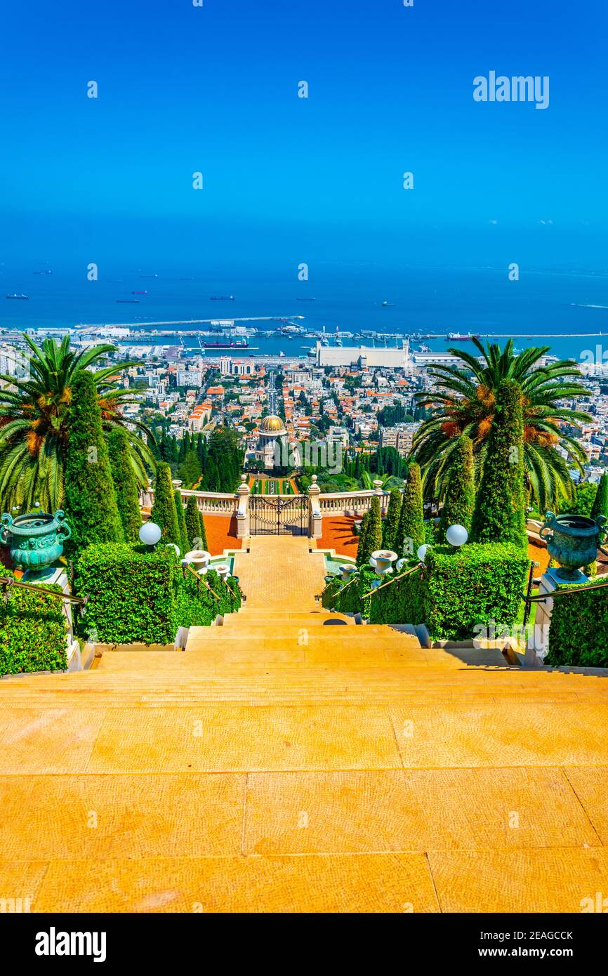 Aerial view of Bahai gardens in Haifa, Israel Stock Photo Alamy