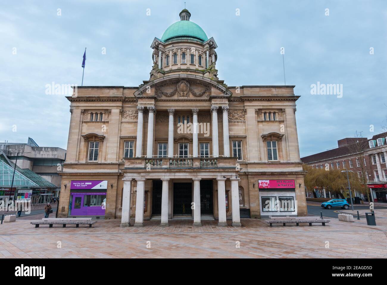 Hull City Hall, Kingston upon Hull. View of main entrance Stock Photo