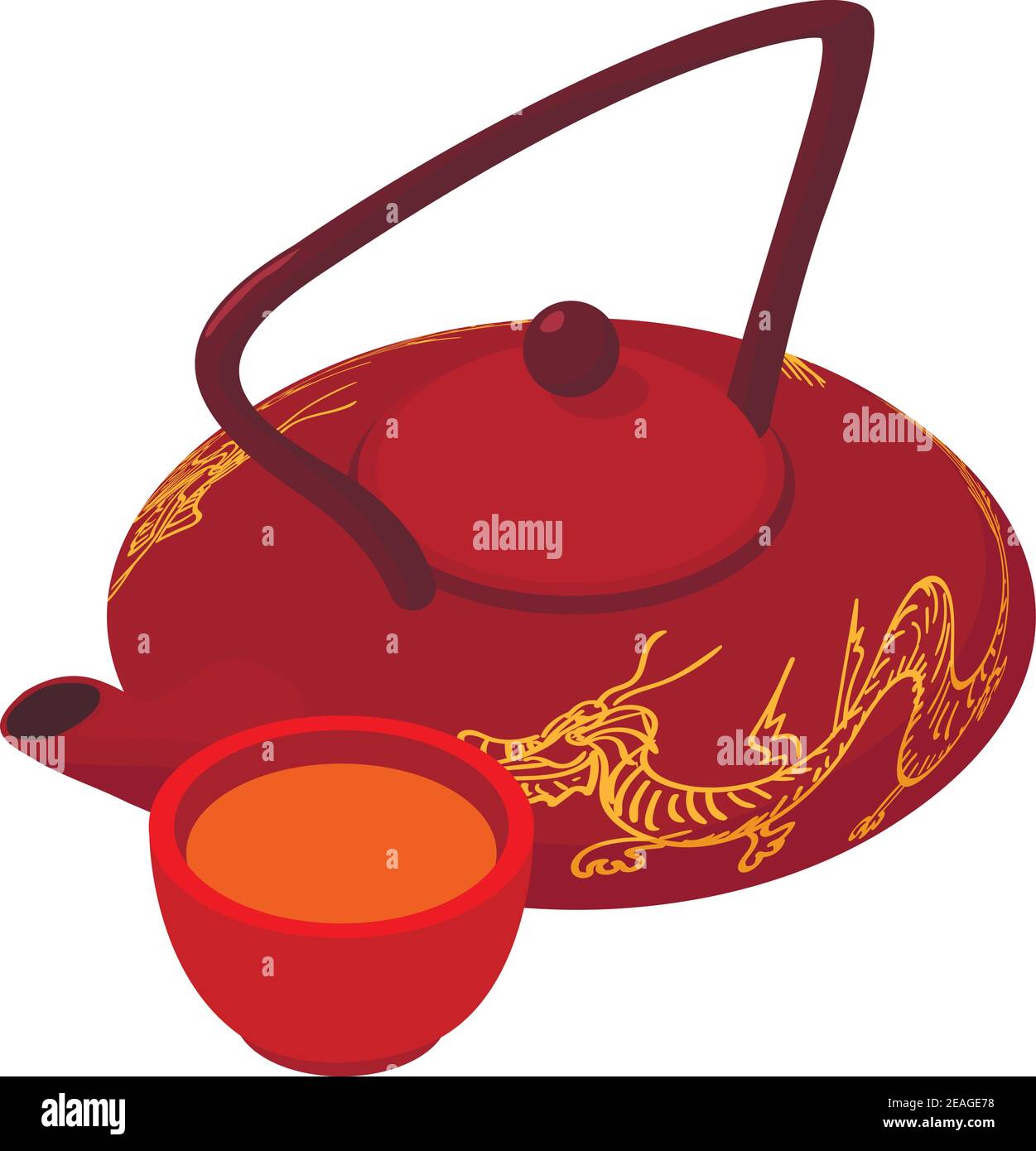Chinese tea icon. Isometric illustration of chinese tea vector icon for