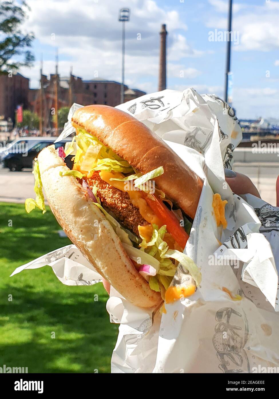 Plant based vegan burger from Frost Burgers street food Restaurant