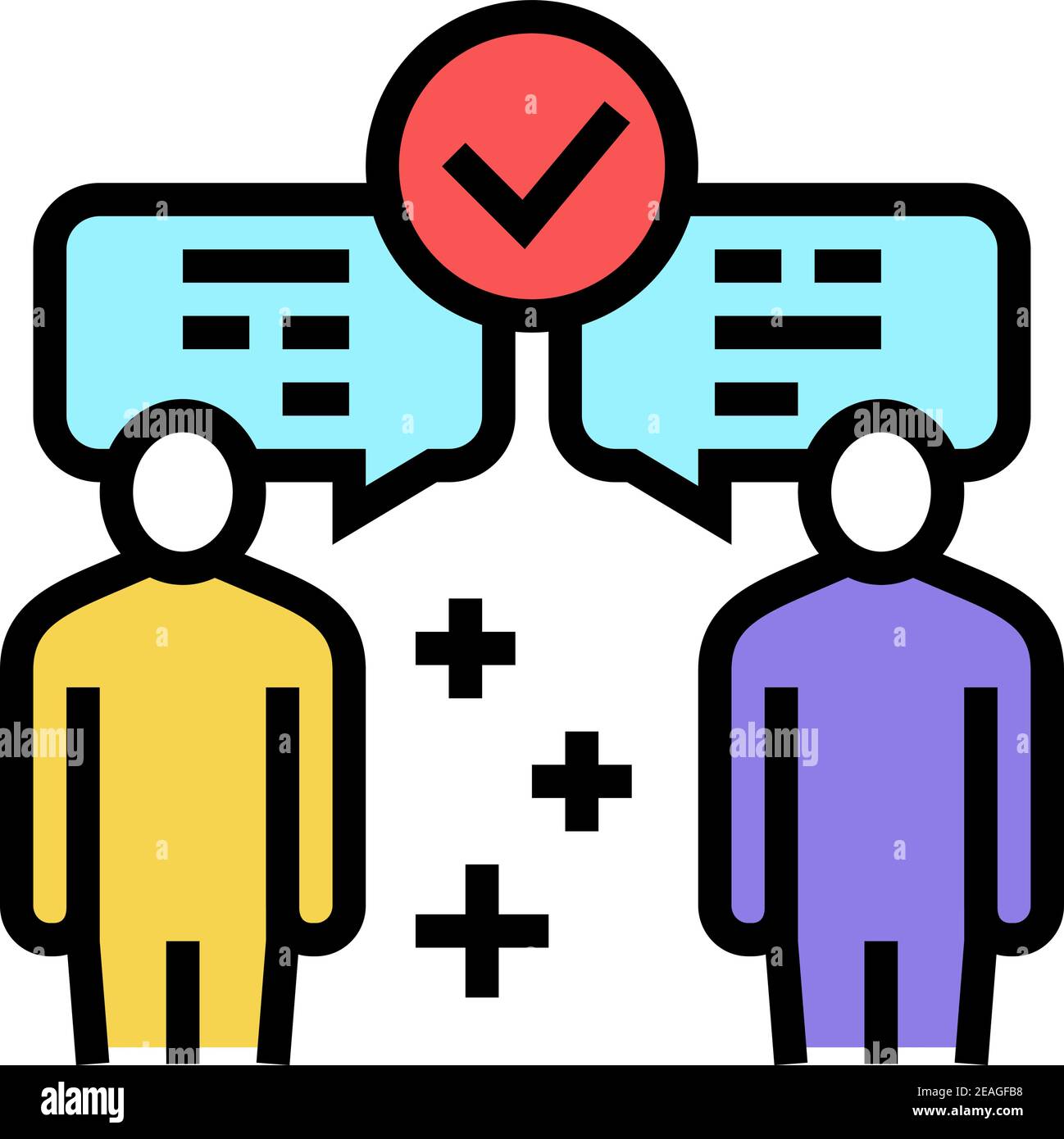 inter-leaf communication soft skill color icon vector illustration ...
