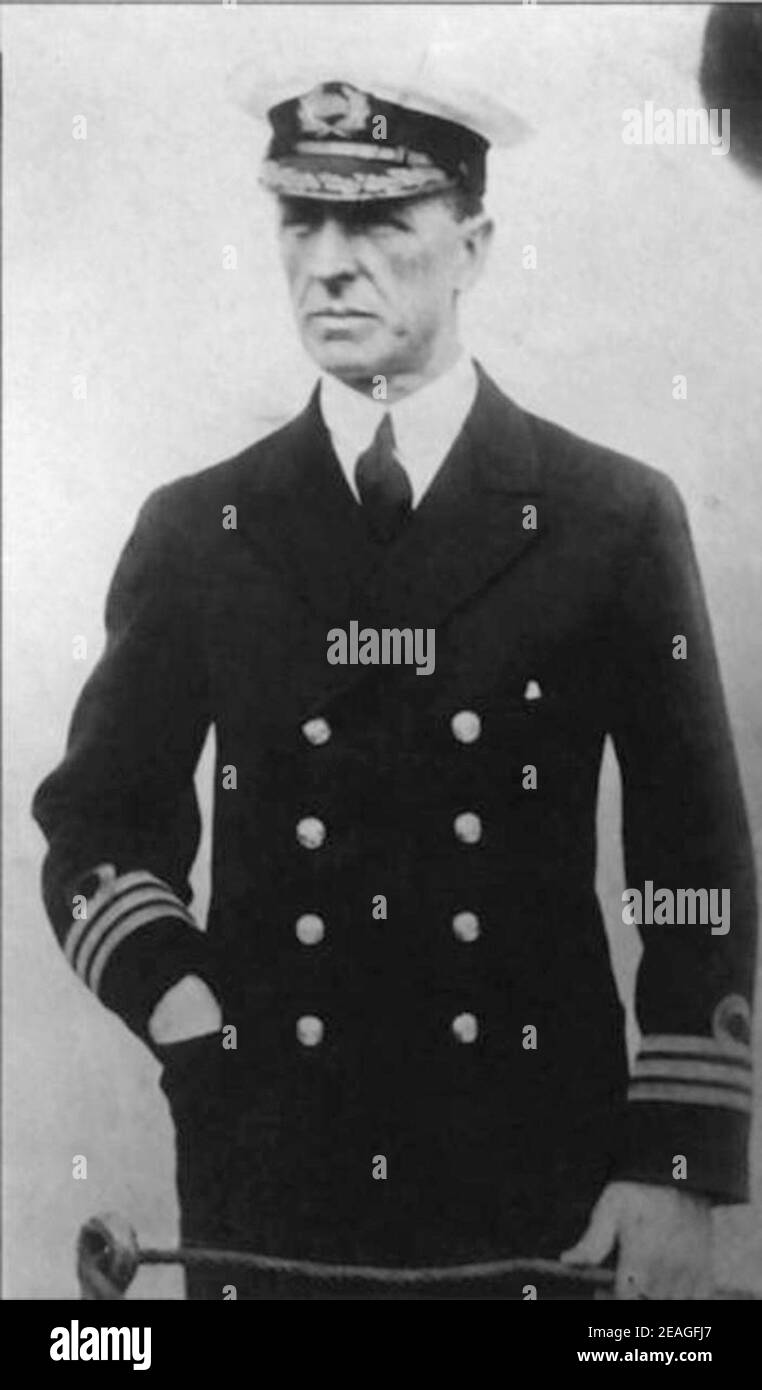 Stanley Phillip Lord (1877 – 1962) captain of the SS Californian, the nearest ship to the Titanic on the night it sank on 15 April 1912 Stock Photo