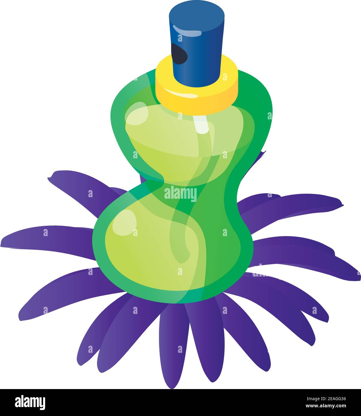 Flower perfume icon. Isometric illustration of flower perfume vector