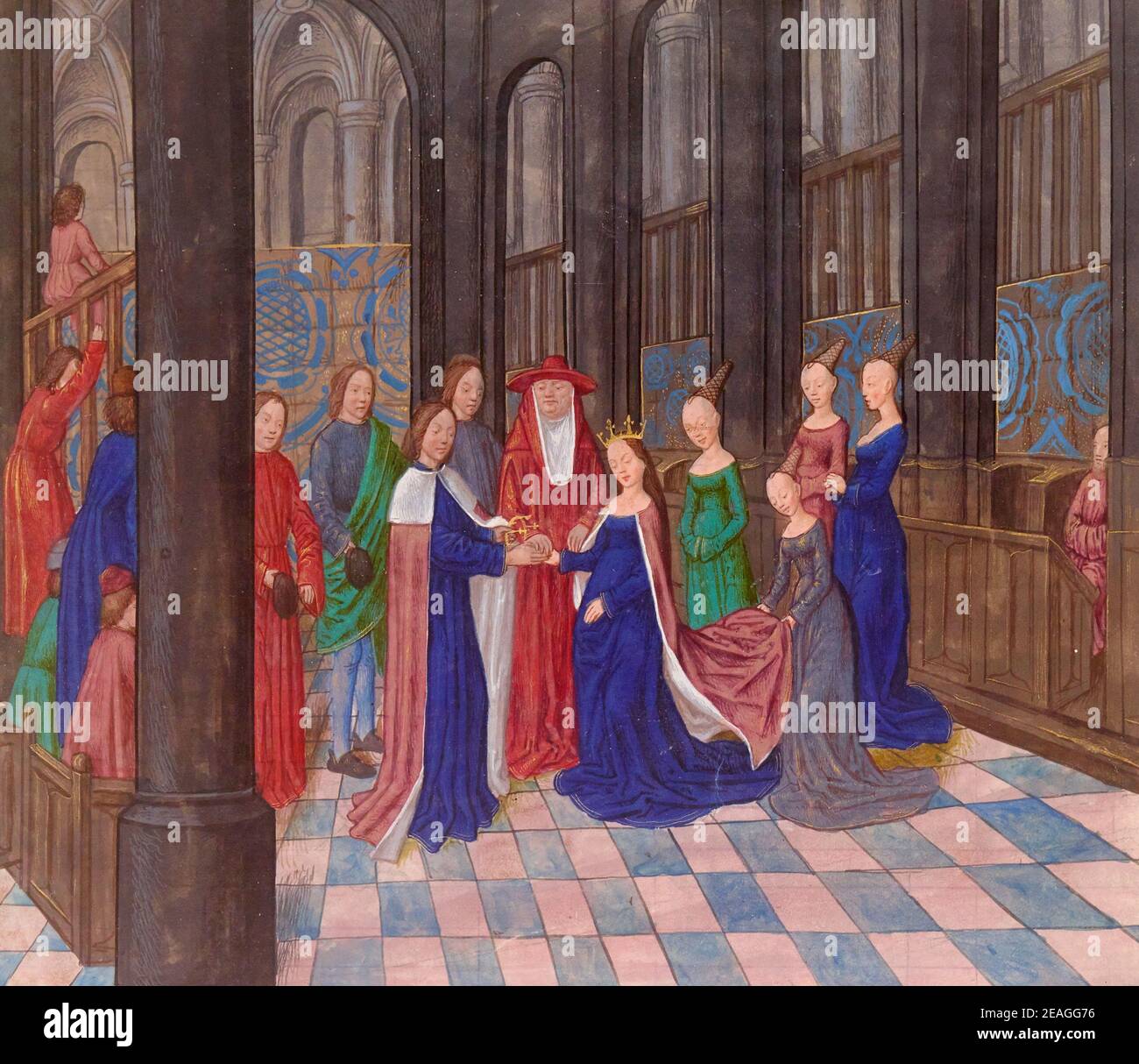 The marriage of Edward IV and Elizabeth Woodville, Anciennes Chroniques  d'Angleterre by Jean de Wavrin, 15th century Stock Photo - Alamy