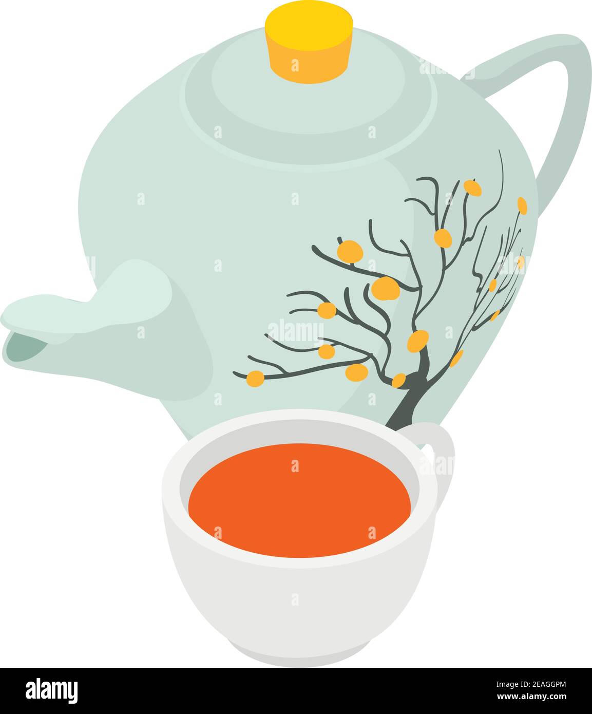 Japanese tea icon. Isometric illustration of japanese tea vector icon ...