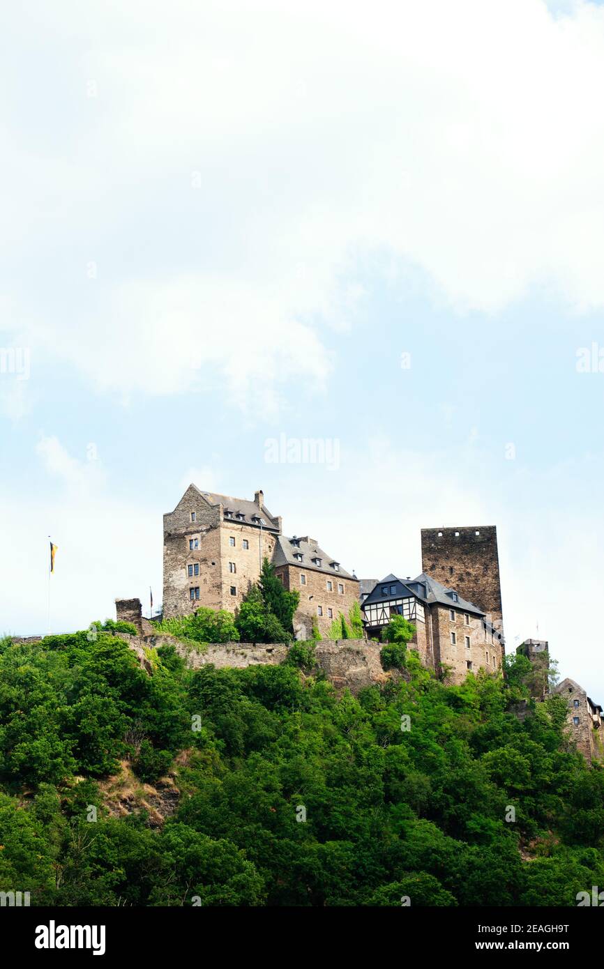 Castle Hotel Auf Schoenburg in Oberwesel Stock Photo - Alamy