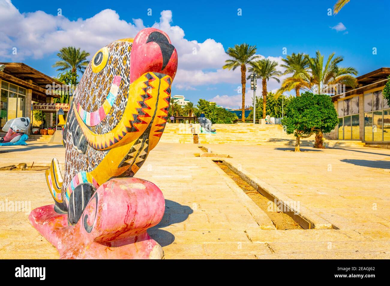 Fish Statue Rabat Fish sculptures situated on a passage between Eilat museum and Gallery ...