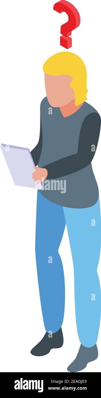 School test question icon. Isometric of school test question vector ...