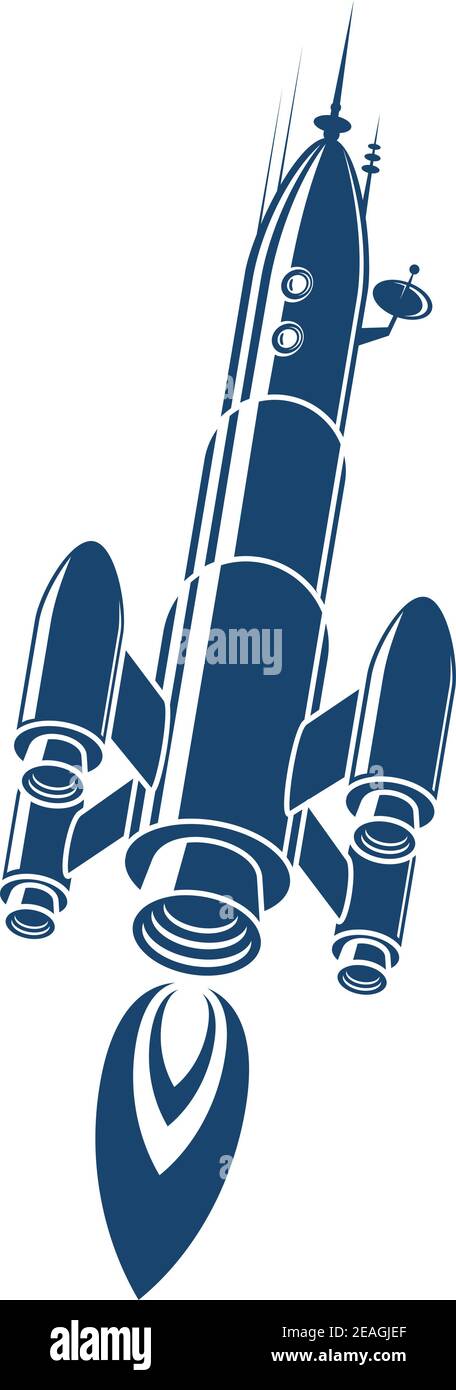 Rocket speeding through the air with turbo boost flames roaring out of ...