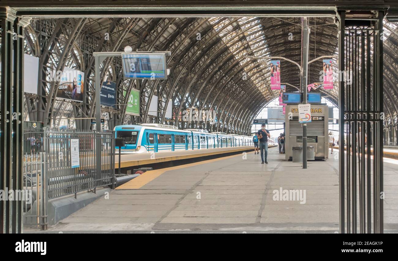 Retiro Railway station Buenos Aires, Argentina during the Covid-19 pandemic Stock Photo