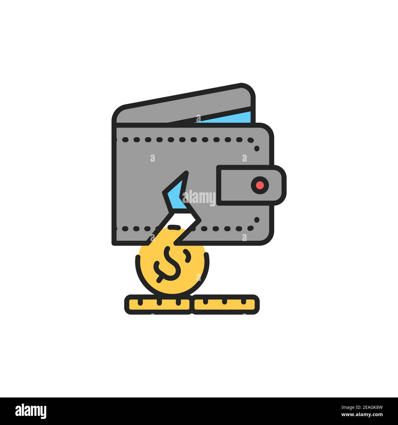 Bankrupt wallet icon. Outline bankrupt wallet vector icon for web design  isolated on white background Stock Vector Image & Art - Alamy