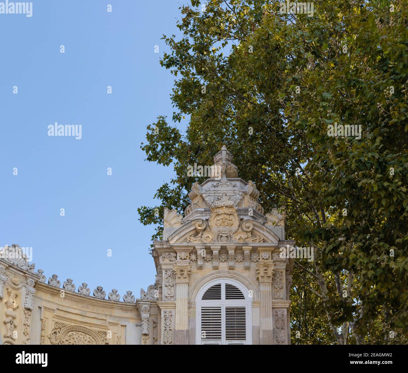 Elements of architecture of buildings, antique doors and gates with