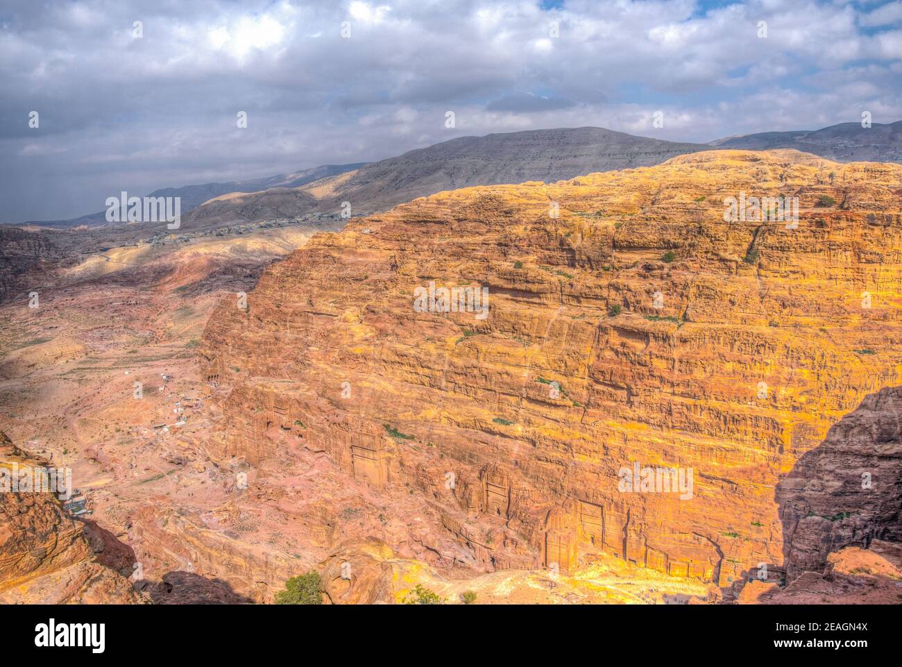 Panorama of royal tombs in petra hi-res stock photography and images ...