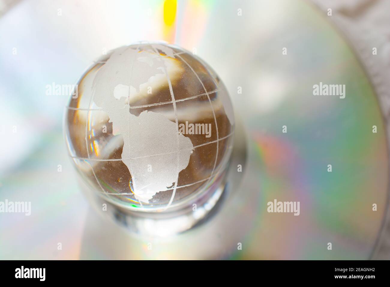 Glass globe for environment and conservation. Global business or