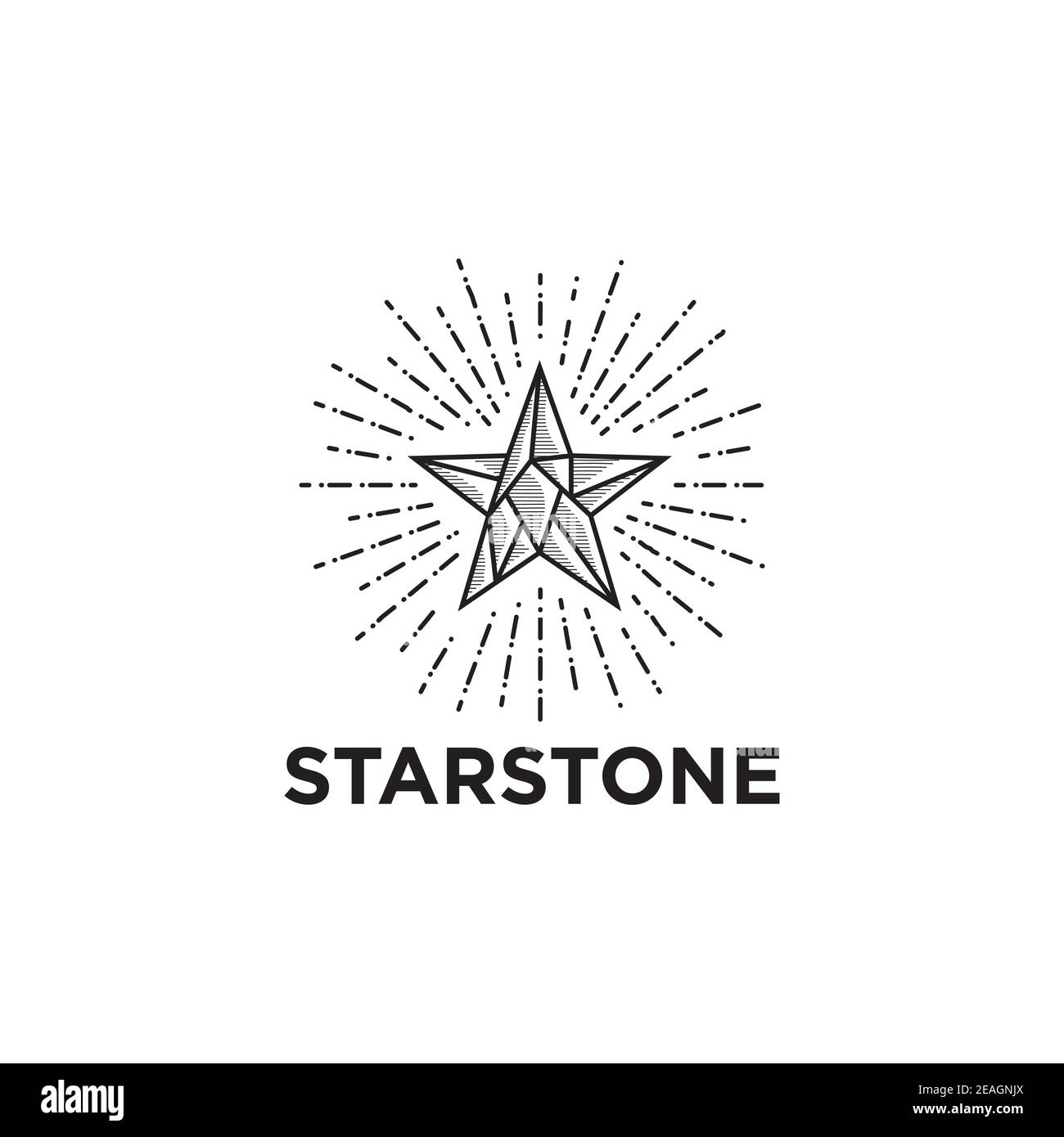 Star stone illustration logo design vector template Stock Vector