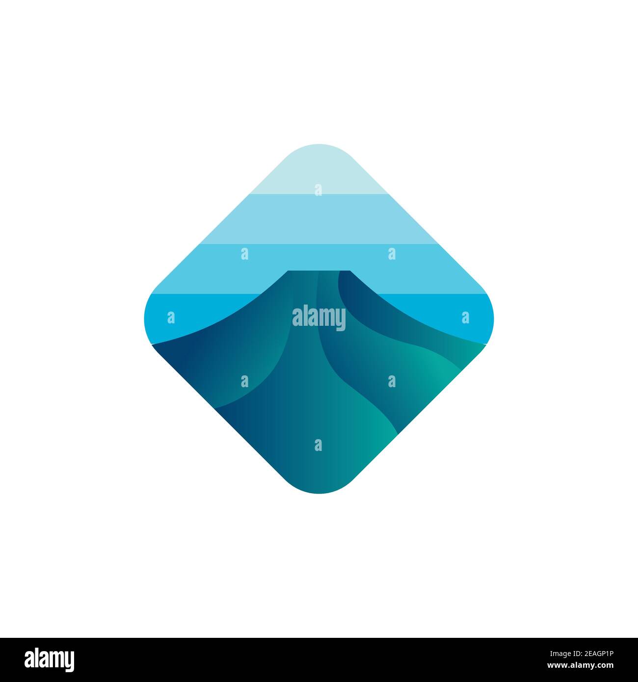 Creative gradient mountain illustration logo design vector template Stock Vector