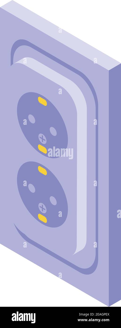 Energy socket icon. Isometric of energy socket vector icon for web ...