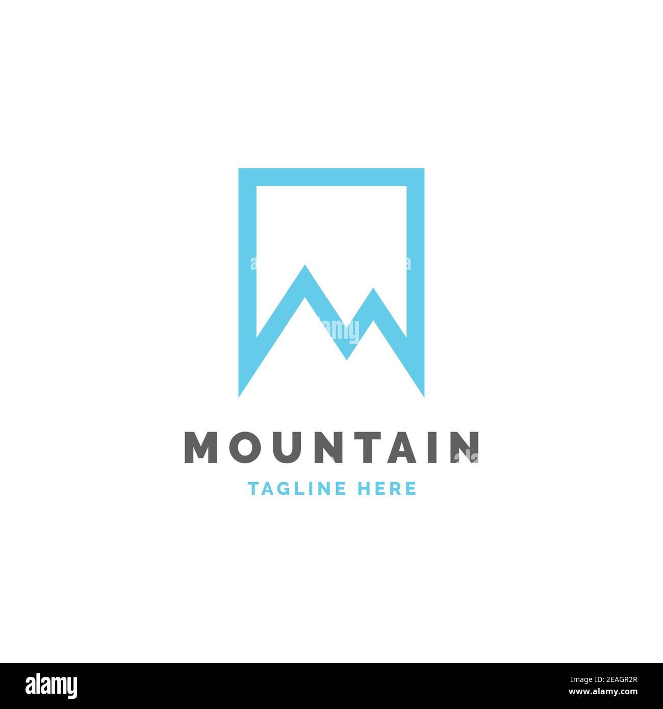 Mountain in the square logo design vector template. mountain elegant symbol Stock Vector
