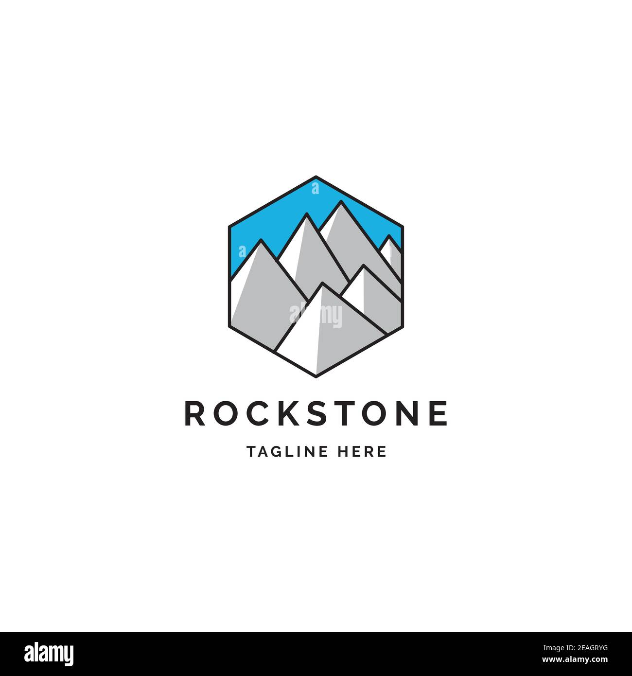 Mountains illustration in the polygonal shape logo design vector template Stock Vector