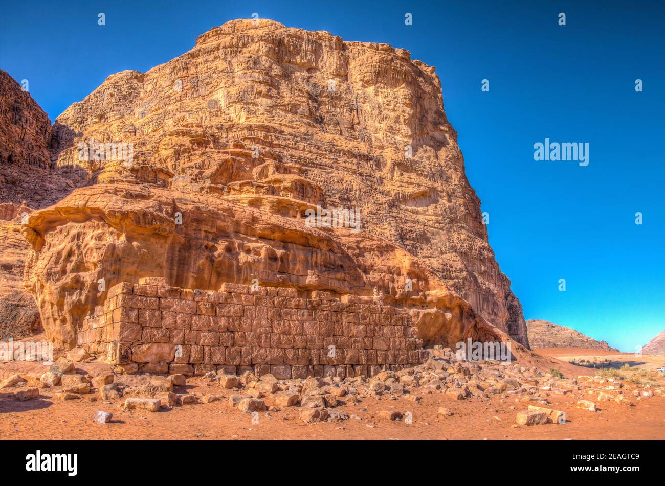 Ruins of Lawrence's house at Wadi Rum desert, Jordan Stock Photo Alamy