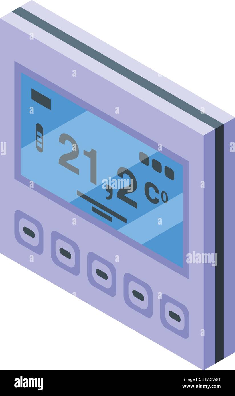 Home heating control icon. Isometric of home heating control vector