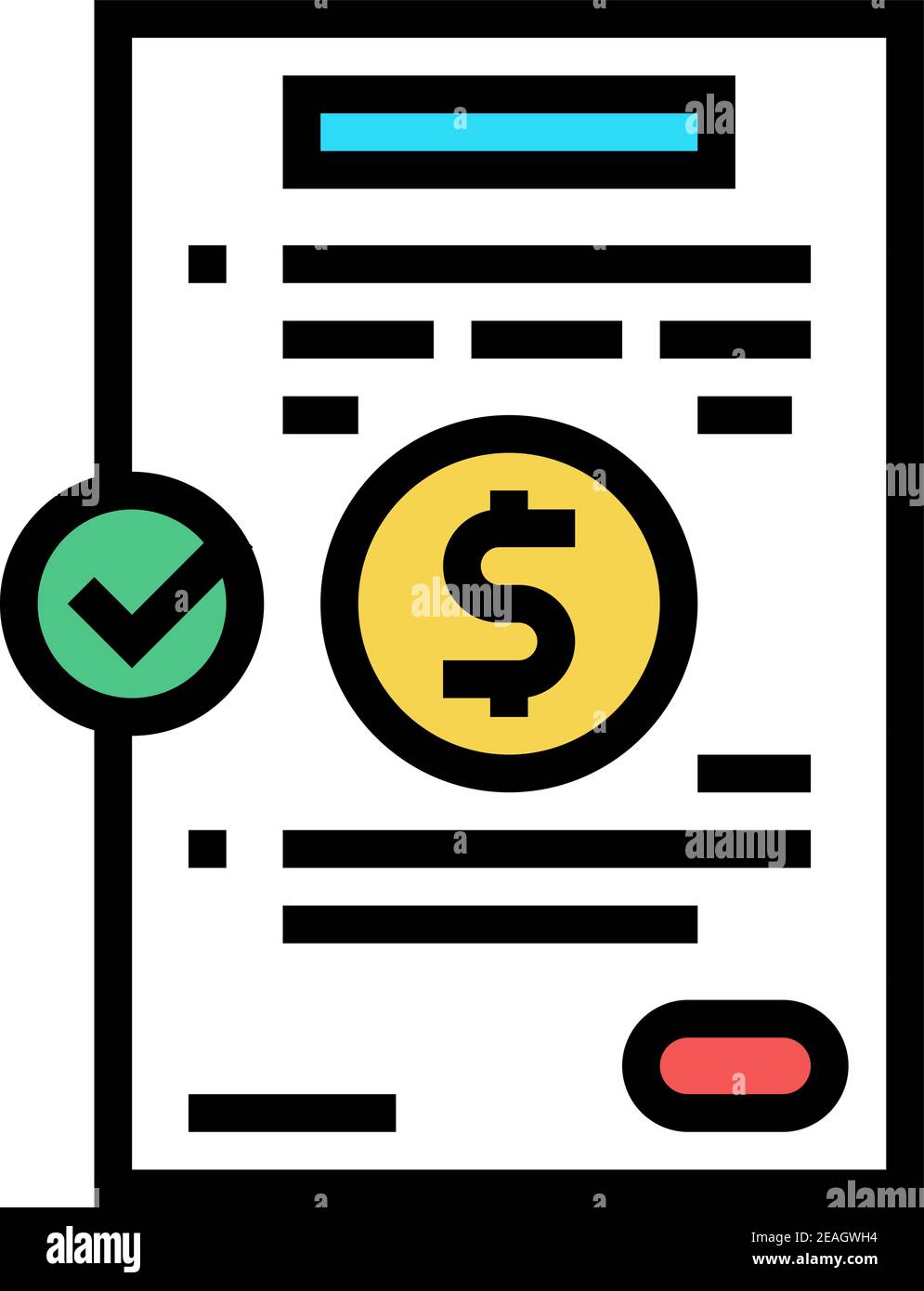 finance investment agreement color icon vector illustration Stock ...