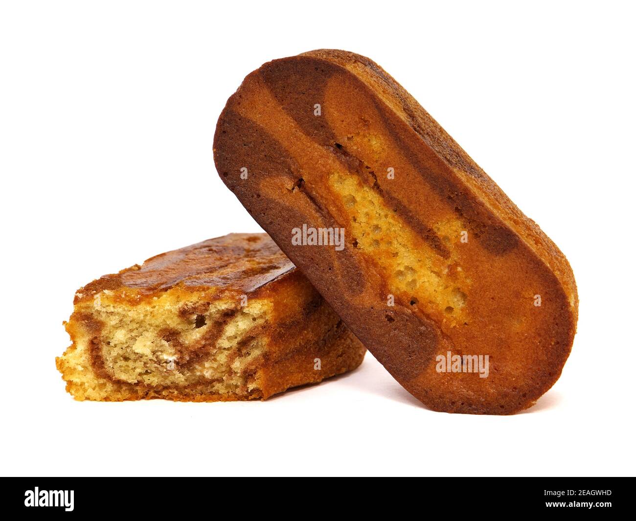 Readymade sponge cake bar isolated on white Stock Photo Alamy