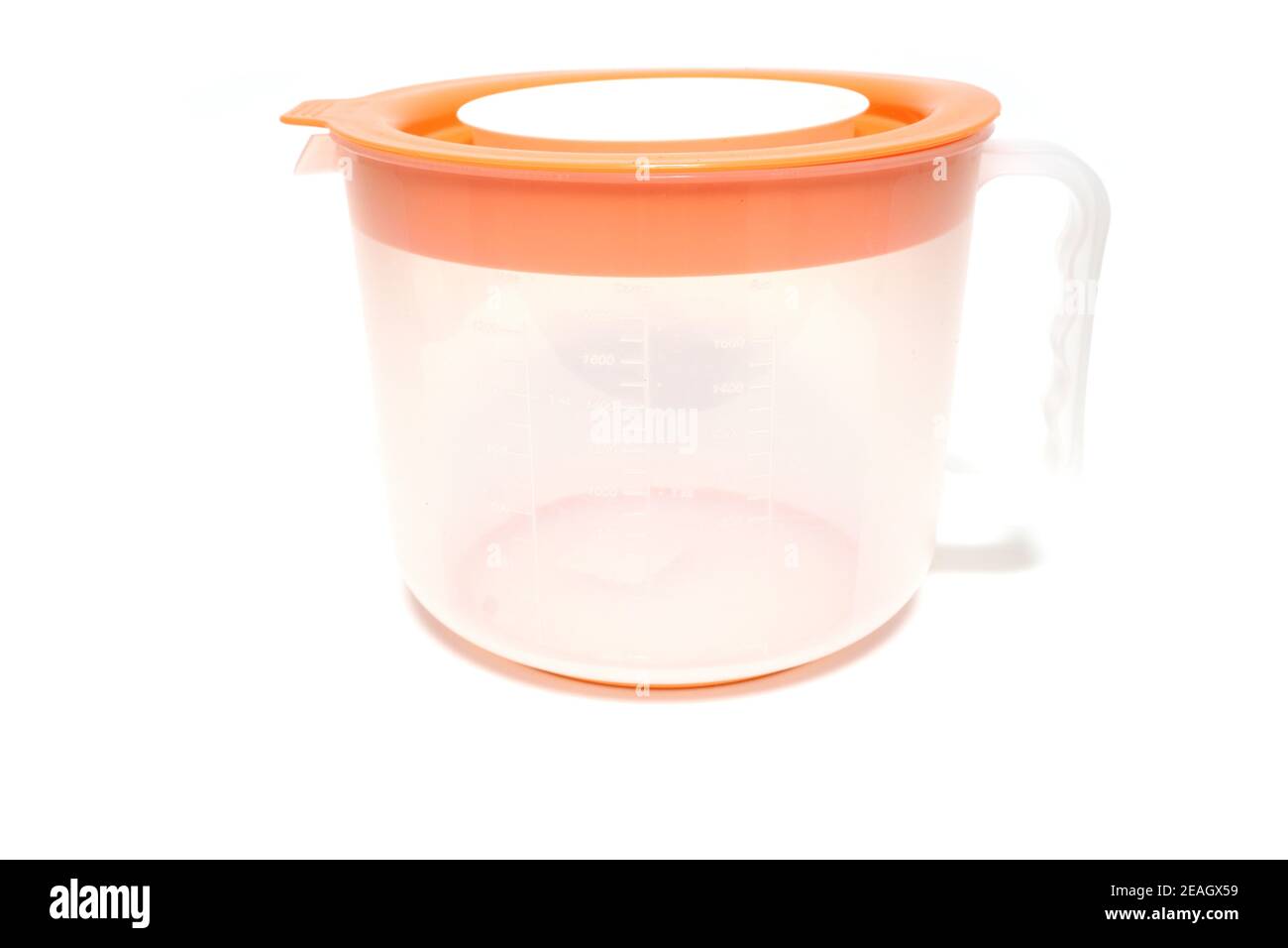 Plastic orange water filter bowl isolated on white background Stock Photo