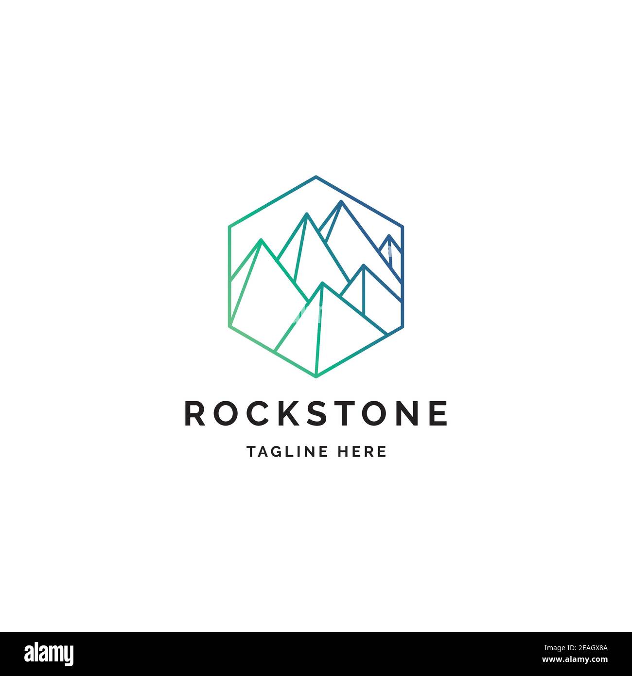 Mountains illustration in the polygonal shape logo design vector template Stock Vector
