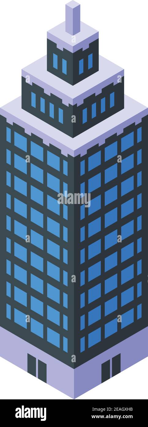 Urban skyscraper icon. Isometric of urban skyscraper vector icon for ...