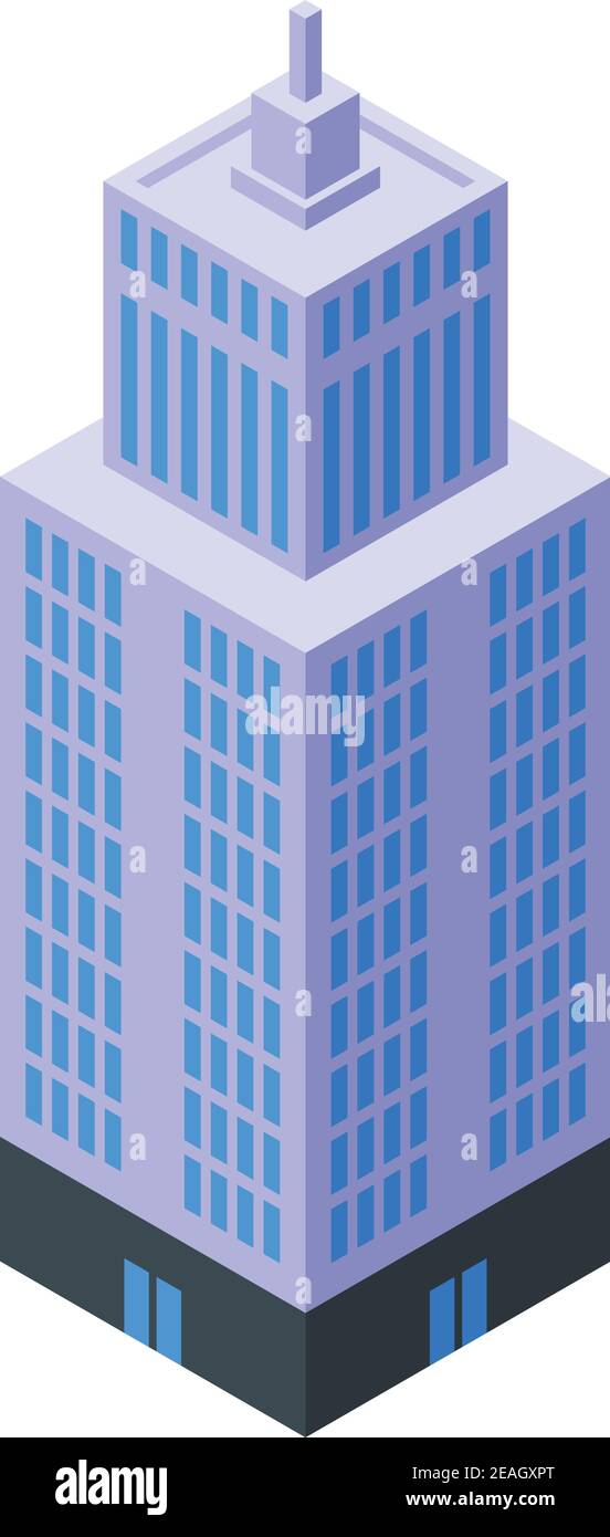 Trade center building icon. Isometric of trade center building vector ...