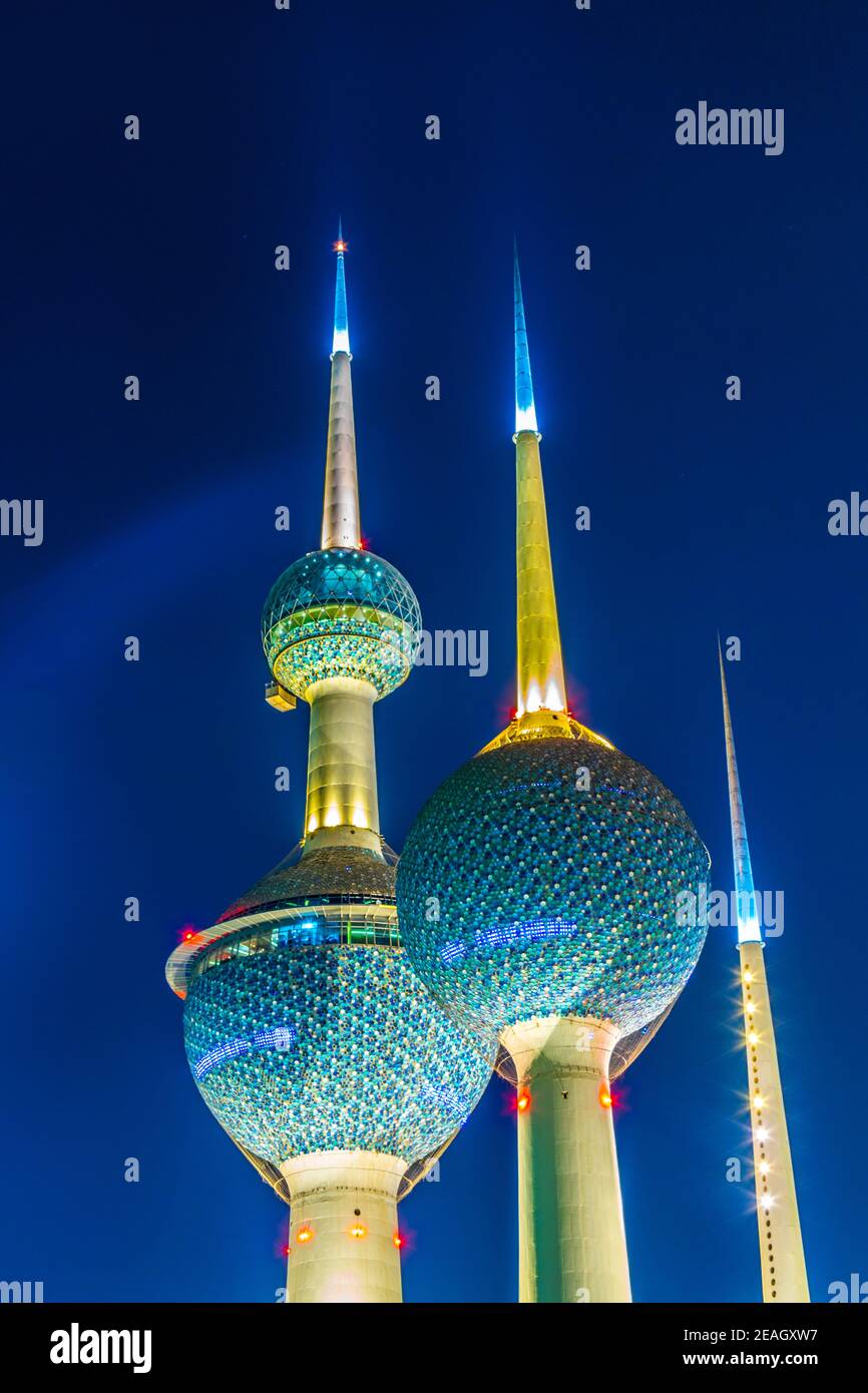 The Kuwait Towers the best known landmark of Kuwait City during