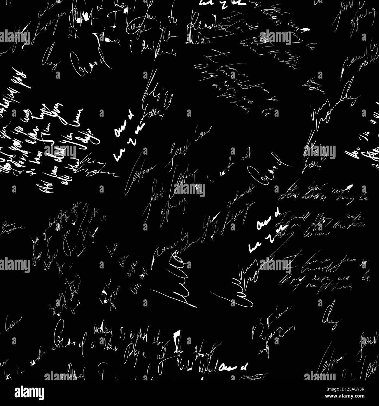 Seamless vector pattern. White text on a black background Stock Vector ...